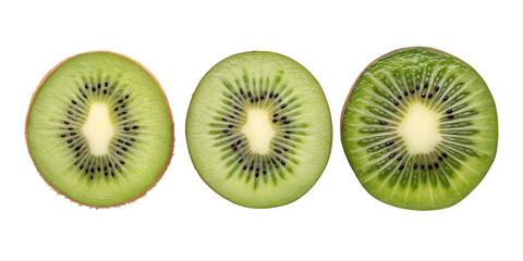 Fototapeta premium Sliced kiwi fruits on white, fresh and nutritious fruit, Cut Out