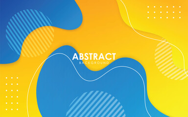 modern abstract yellow, blue and white lines liquid color background