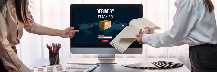 Delivery tracking system for e-commerce and brisk online business to timely goods transportation...
