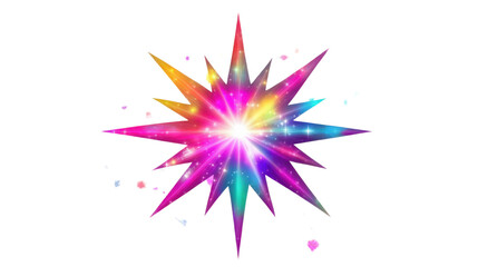 colorful star burst isolated on white background