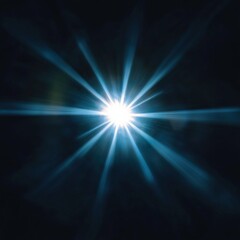 Obraz premium Blue Starburst Radiating in Darkness
