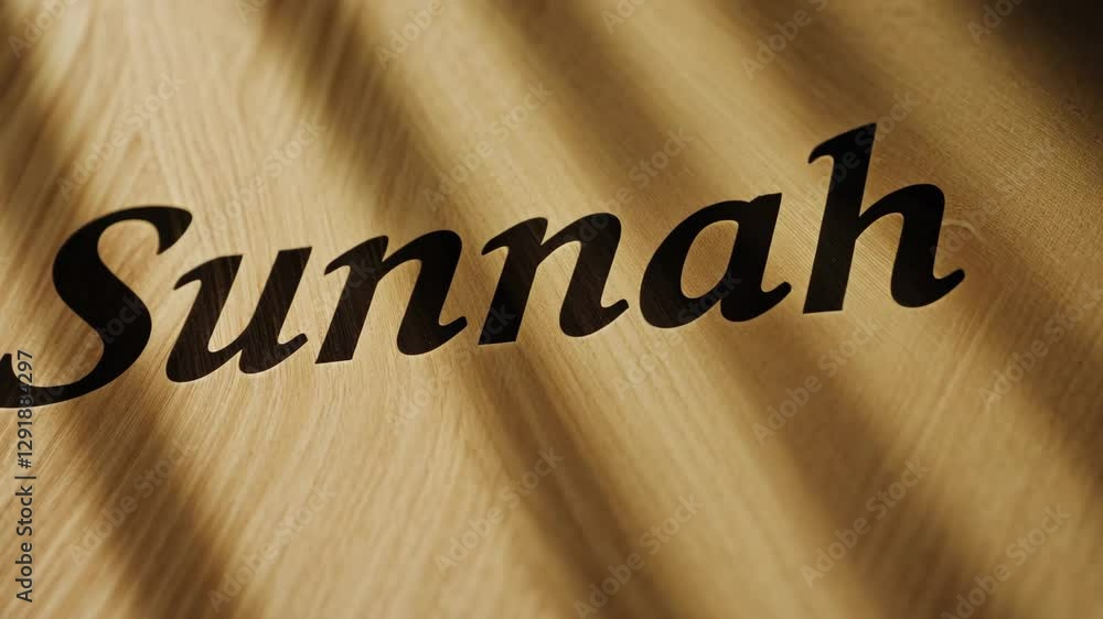 Poster the word sunnah is written in black letters on a white background. the letters are outlined in black