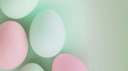 A minimalist Easter background with a smooth pastel gradient transitioning from soft pink to mint green. 2