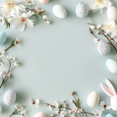 A modern Easter social media frame mockup with a blank Instagram post template