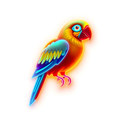 Fototapeta premium macaw holographic 3D icon. neon symbol vector illustration isolated on white background. Generative AI