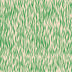 Vibrant green abstract pattern with wavy lines on a light background for modern decor