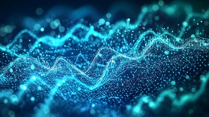 Fototapeta premium Futuristic trading dashboard with fluctuating trend lines, showcasing market gains and losses through a sleek, high-tech financial display