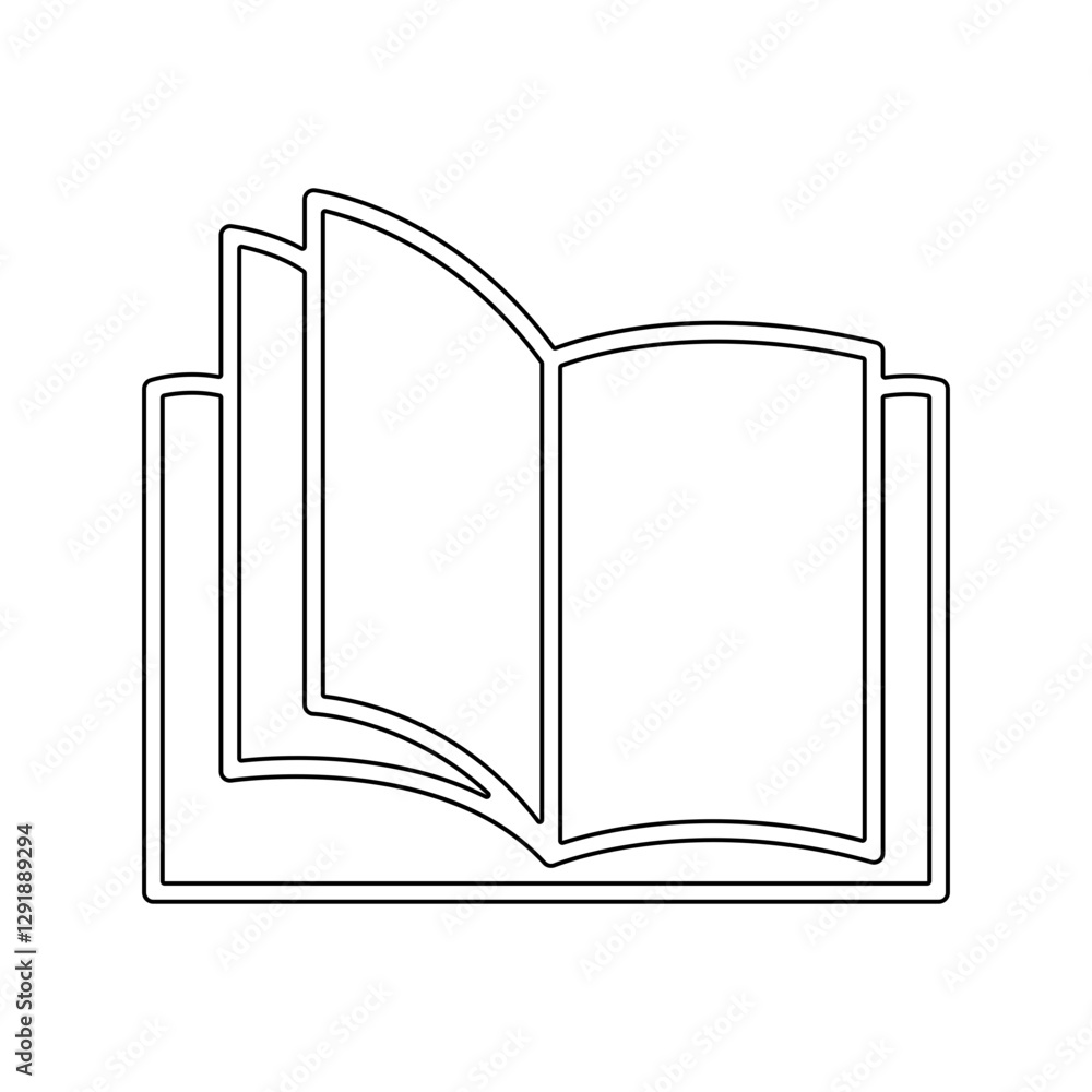 Poster reading icon in line style