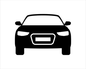 Modern car sedan flat icon. Vector illustration isolated on a white background. Vehicle icons set view from front.
