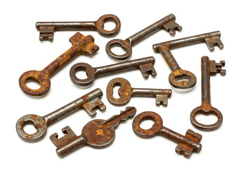 A Collection of Rusty Antique Keys