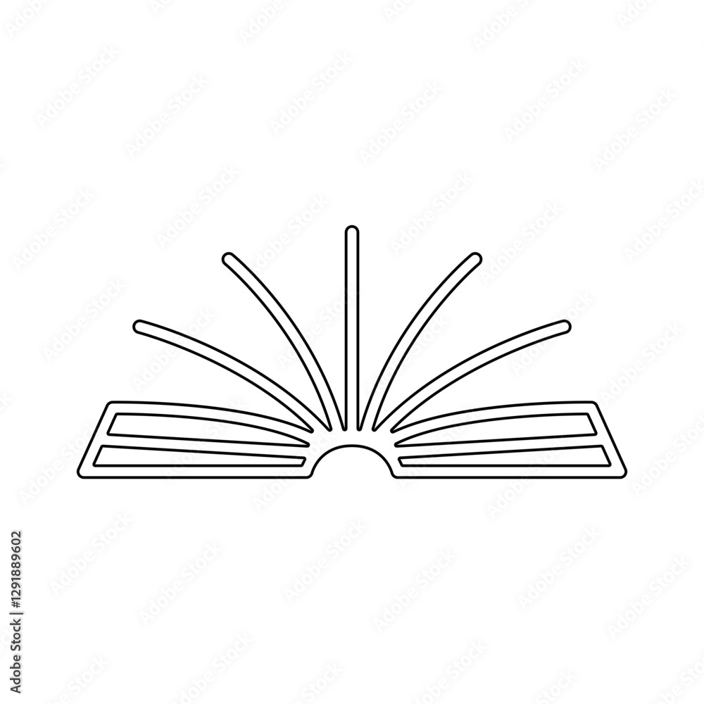 Poster reading icon in line style