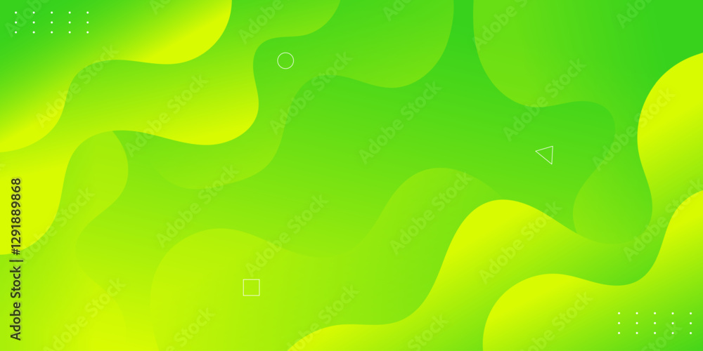 Fototapete abstract background with trendy wavy geometric elements. dynamic green gradient color composition. v