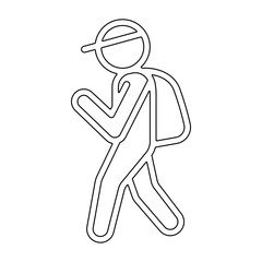 Trekking icon in line style
