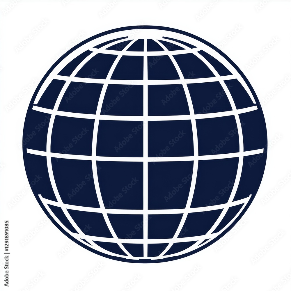 Poster abstract globe icon: a stylized representation of global connectivity and technology.