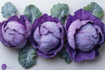 Obraz premium Fresh Cabbage Leaves Full of Nutrients