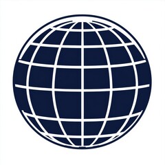 Abstract Globe Icon: A Stylized Representation of Global Connectivity and Technology.