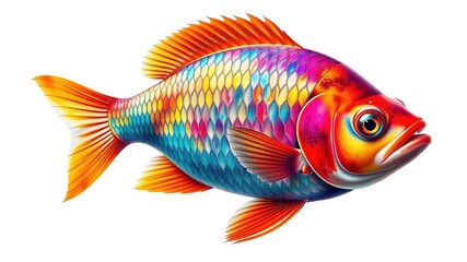Aquatic Masterpiece: Paintbrush Strokes Dance on Fish Scales