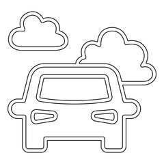 Air pollution icon in line style