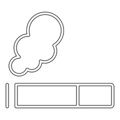 Cigarette smoke icon in line style