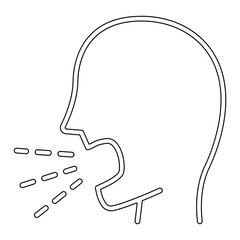 Cough icon in line style