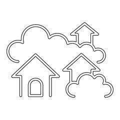 air pollution icon in line style