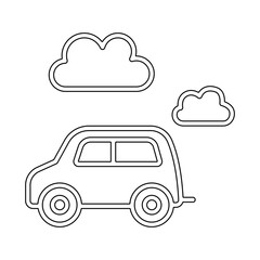 Car smoke icon in line style