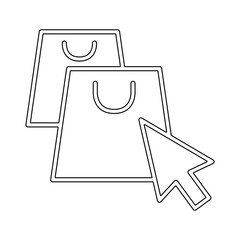 Online shopping icon in line style