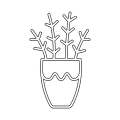Flower pot icon in line style