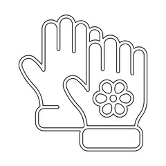 Gardening glove icon in line style