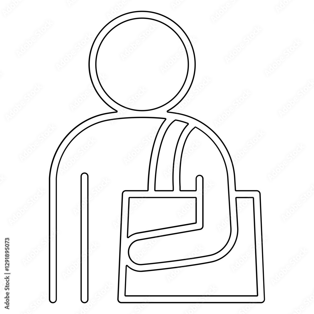 Poster use reusable bag icon in line style
