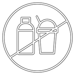 Ban plastic container icon in line style