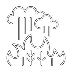 Forest fire, wildfire icon in line style