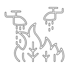 Forest fire, wildfire icon in line style