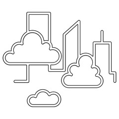 Air pollution icon in line style