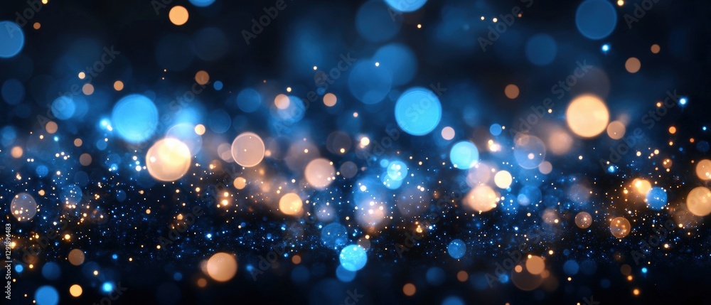 Poster blue bokeh lights background with soft focus for photography and design projects