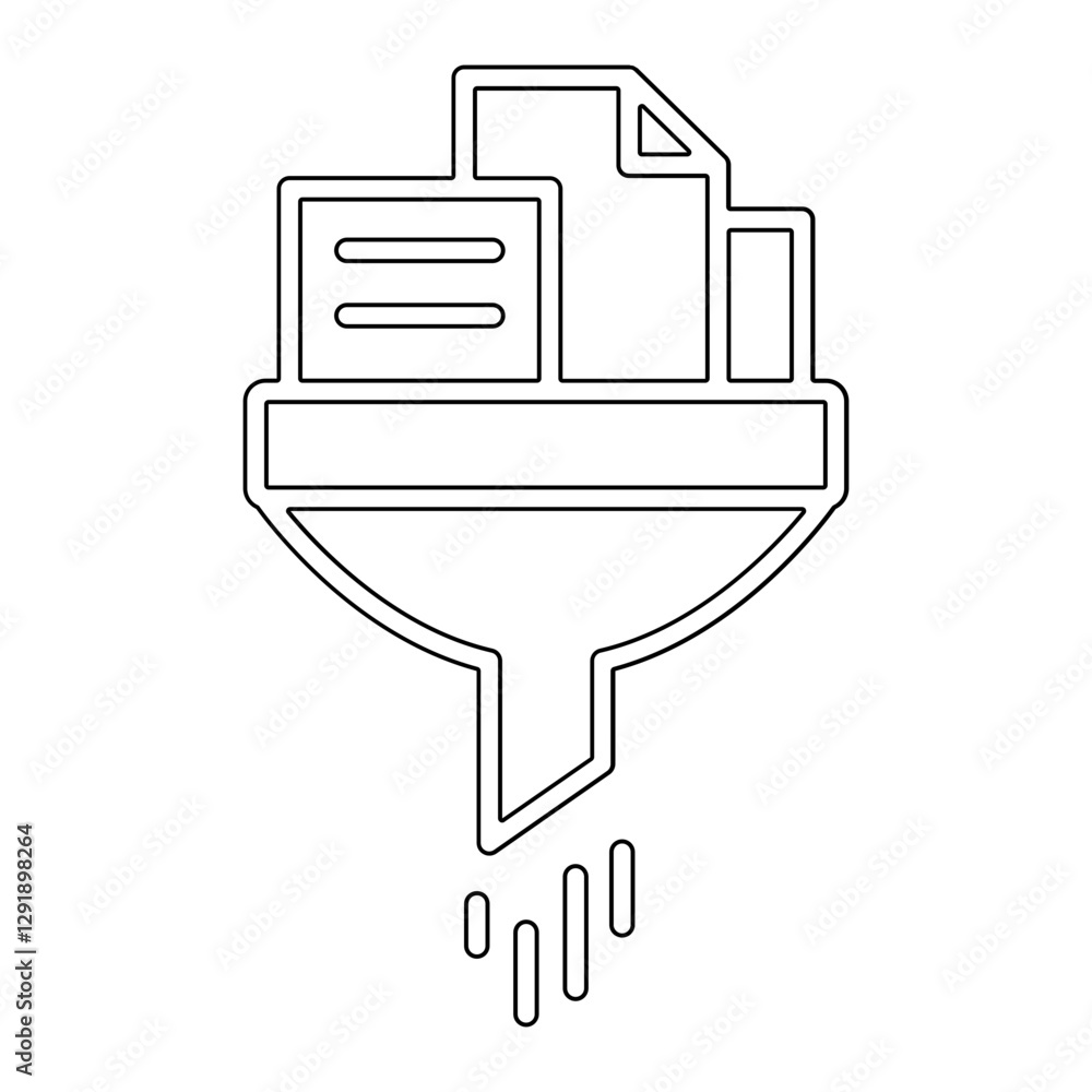 Poster data process icon in line style