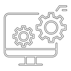 Setup, setting icon in line style