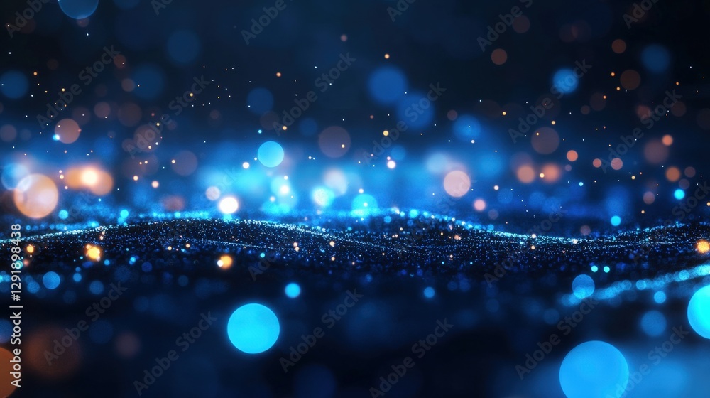 Poster abstract blue and black background design with smooth curves and gradients for digital art projects