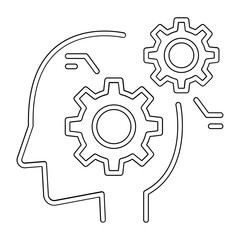 Thinking icon in line style