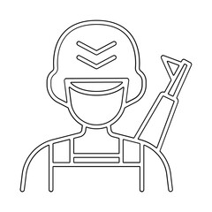 Soldier icon in line style