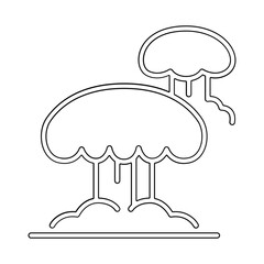 Atomic bomb icon in line style