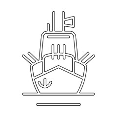 Warship icon in line style