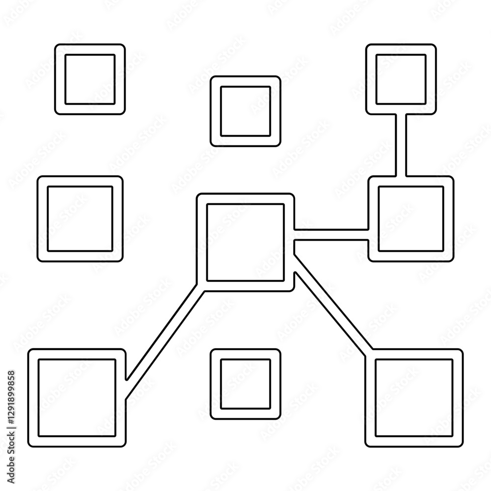 Poster data network icon in line style