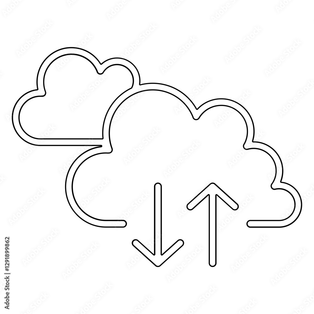 Poster cloud computing icon in line style
