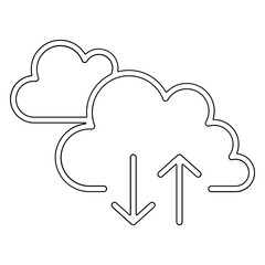 Cloud computing icon in line style