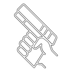 Gun icon in line style