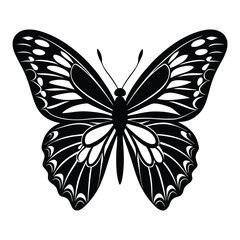 A clear butterfly silhouette vector black color 03