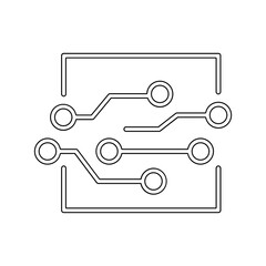 Computer chip icon in line style