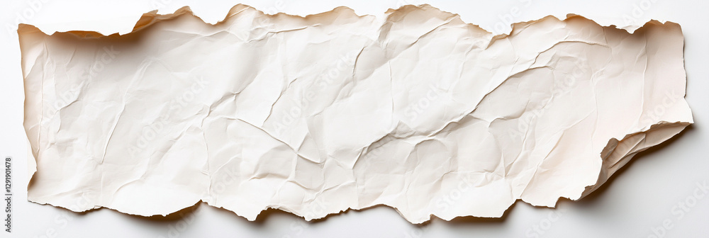 Poster crumpled white paper texture background with natural folds and creases, ideal for creative projects 