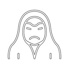 Terrorist icon in line style